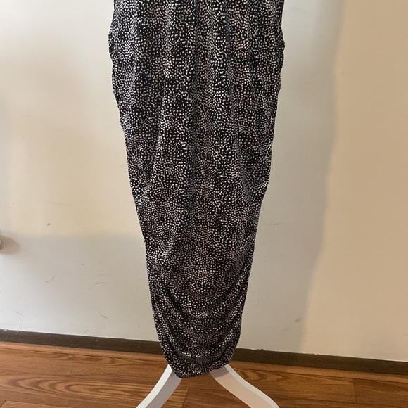 Vince Camuto women’s plus black white dot side ruched dress, stretch, size 2X - Picture 8 of 17